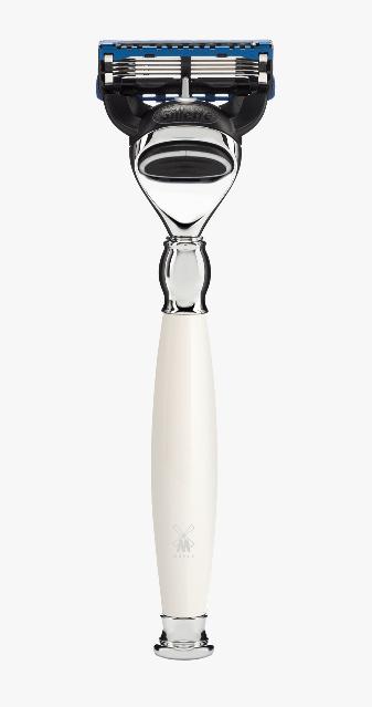 Immagine prodotto Mühle Rasoio a 5 lame, compatibile con Gillette® Fusion™, manico in porcellana/metallo, cromato