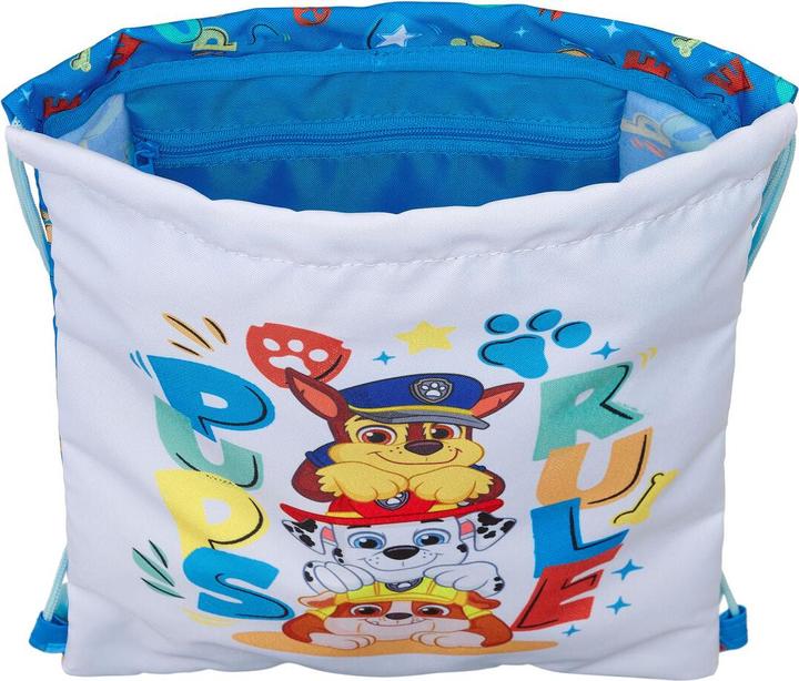 Produktbild Paw Patrol Rucksacktasche mit Bändern The Pups rule Blau 26 x 34 x 1 cm