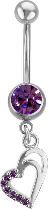 Bijouteria Bauchpiercing (Kristall, Messing rhodiniert, Chirurgenstahl 316L)
