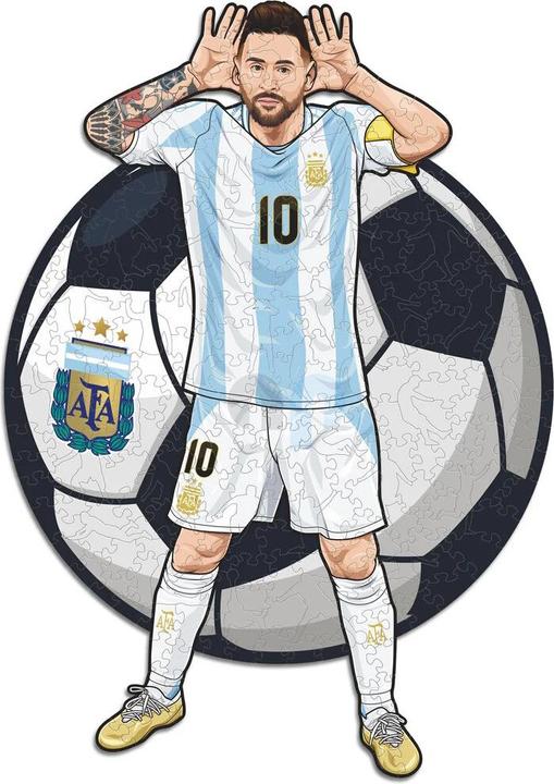 Actual product image Iconic Lionel Messi (Argentina) - Wooden Puzzle Size S (150 pieces) (150 pieces)