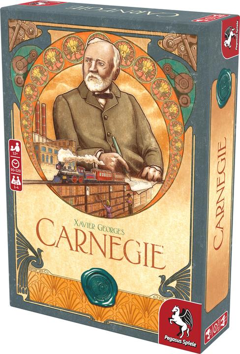 Produktbild Pegasus 57007G - Carnegie - Brettspiel, für 1 bis 4 Spieler ab 12 Jahren (DE/EN-Ausgabe) (Deutsch)