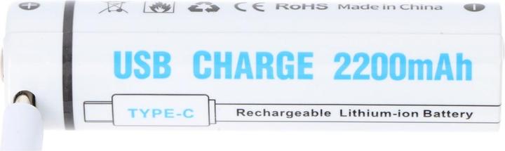 Produktbild AccuCell Rundzelle 18650, Li-ion, 3,7V, 2200mAh, 8,1Wh, mit USB-C Charging Port (1 Stk., 2200 mAh)