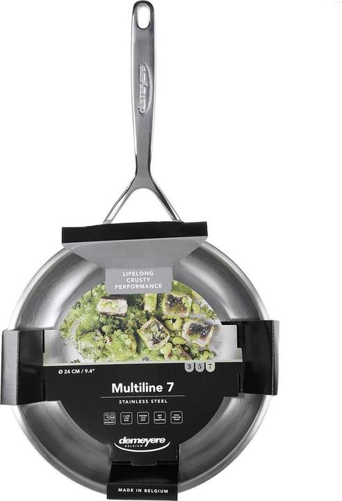 Actual product image Demeyere Multiline frying pan 24cm uncoated, closed rim (24 cm, Frying pan, Stainless steel)