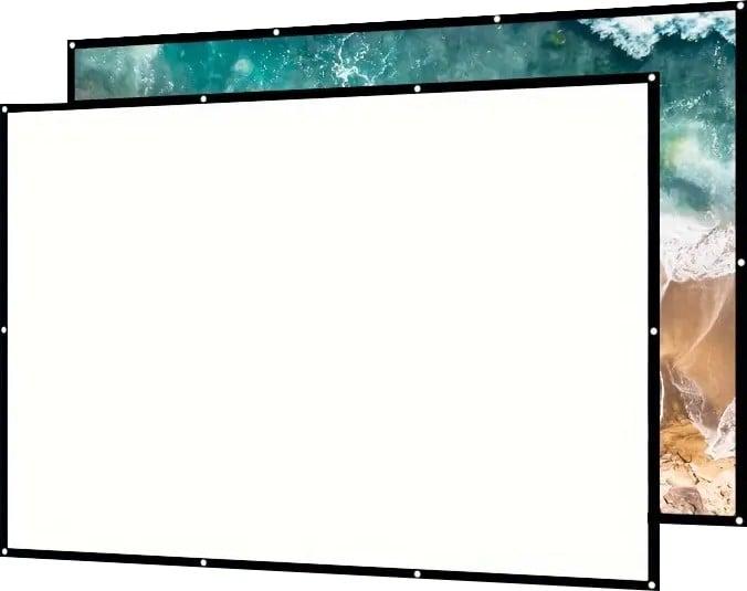 PhoneLook Doppelseitige 16:9 Projektionsleinwand mit pflegeleichtem, bügelbarem Stoff (60 Zoll, 152 cm) (60", 16:9)