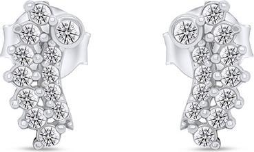 Image du produit Brilio Silver - Longitudinal silver earrings with zircons EA358W