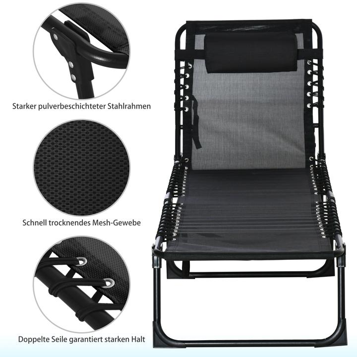 Immagine prodotto Outsunny Lettino pieghevole con funzione di ripiegamento (197 cm)