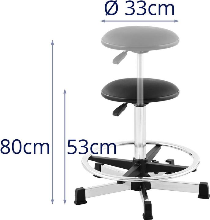 Actual product image Fromm & Starck Swivel stool - 120 kg - Black - foot ring - height adjustable from 530 - 800 mm