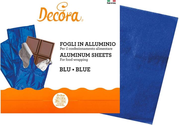 Image du produit Decora Film aluminium pour tablettes de chocolat Bleu 150 pièces (150 x)