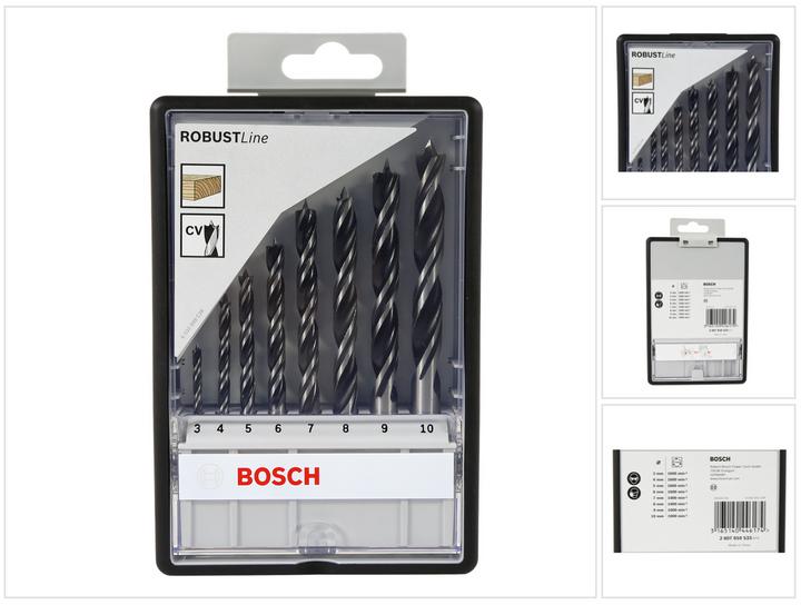 Actual product image Bosch Professional Zubehör PRO Wood twist drill bit set. 8 pcs. (5 mm, 6 mm, 7 mm, 8 mm, 9 mm, 10 mm, 3 mm, 4 mm)