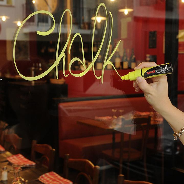 Actual product image Uni-ball Chalk Marker - chalk marker (White, Silver, Gold, Black, 8 mm, 4 x)