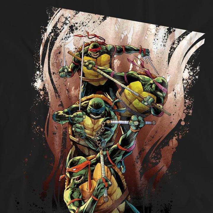 Actual product image Teenage Mutant NT Unisex Adult Earthy Rainbow Warriors T-Shirt (XL)