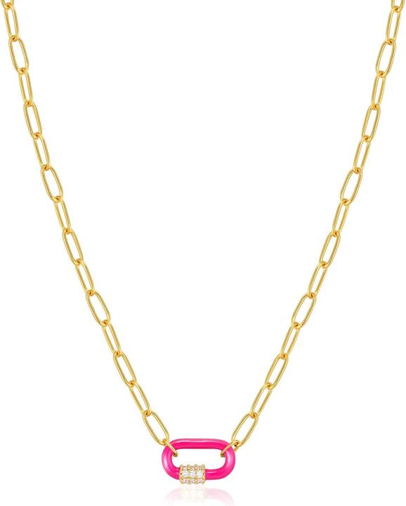 Immagine prodotto Ania Haie Collana con smalto rosa neon in argento 925 (Smalto, Argento 925, 40 cm)