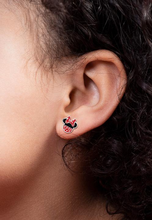 Produktbild NoName MINNIE + MICKEY - 1 Paire de Clous d'Oreilles - Laiton Argent Plaqué (Sterling Silber)