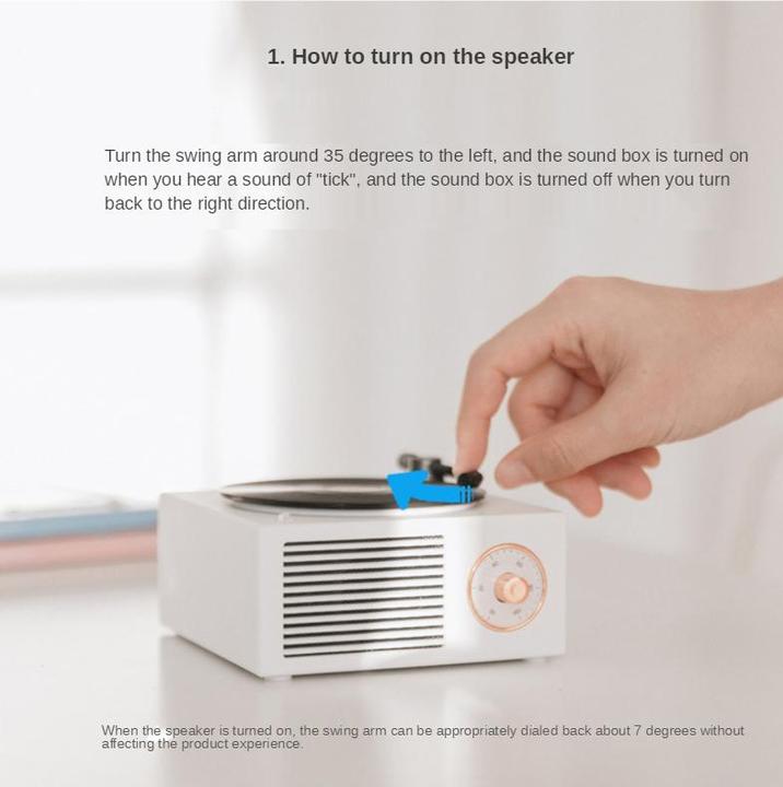 Immagine prodotto PhoneLook Altoparlante Bluetooth Vintage Retro Lettore di dischi in vinile (Manuale)