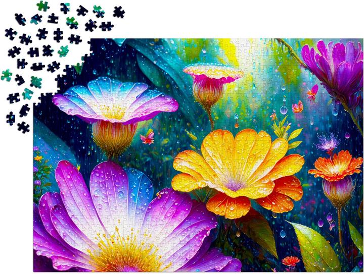 Actual product image Enjoy Puzzle Puzzle 1000 pieces - Flowers in the Rain (1000 pieces)