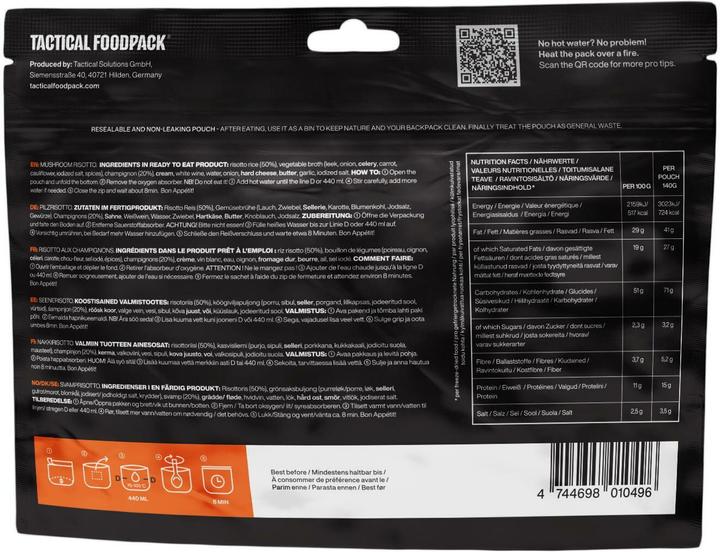 Produktbild Tactical Foodpack BIG Mushroom Risotto 140g (140 g)