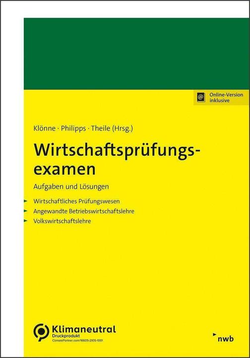 Produktbild Klönne:Fallsammlung für das WP-Examen (Deutsch, Carsten Theile, Holger Philipps, Henner Klönne, 2024)