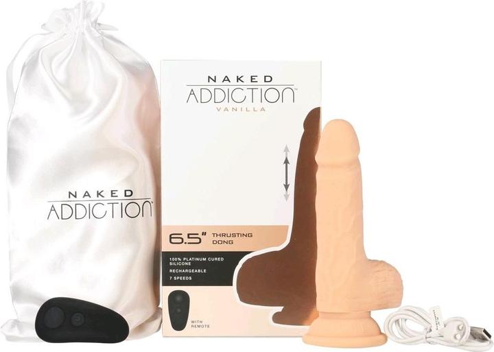 Produktbild Naked Addiction Thrusting Dong with Remote 16,5 cm Vanilla