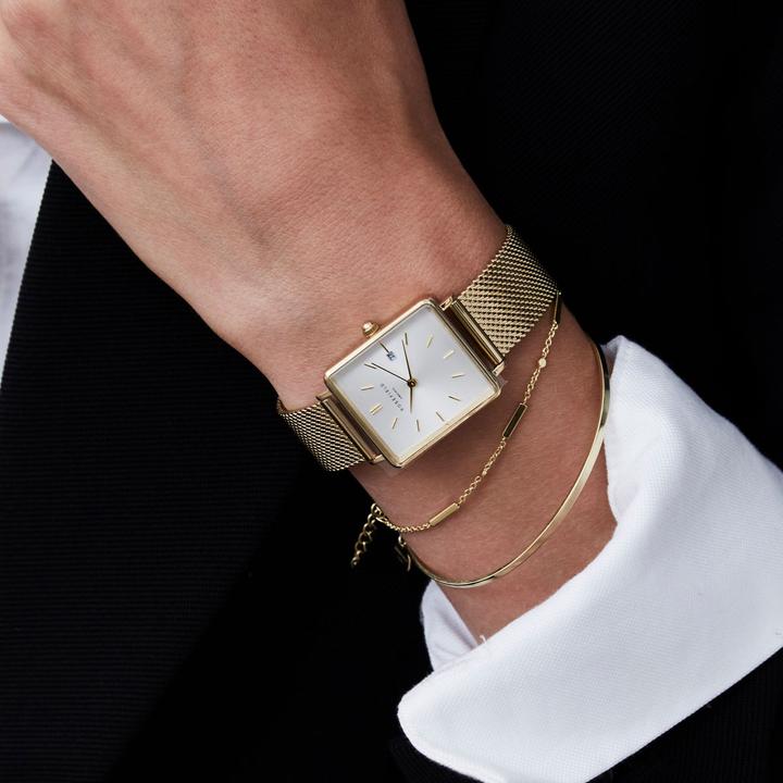 Actual product image Rosefield The Boxy Mesh Gold (Analogue wristwatch, 26 mm)