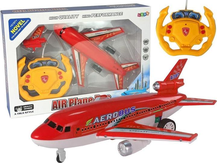 Lean Toys Rotes ferngesteuertes 40-MHz-Flugzeug mit Lichtern