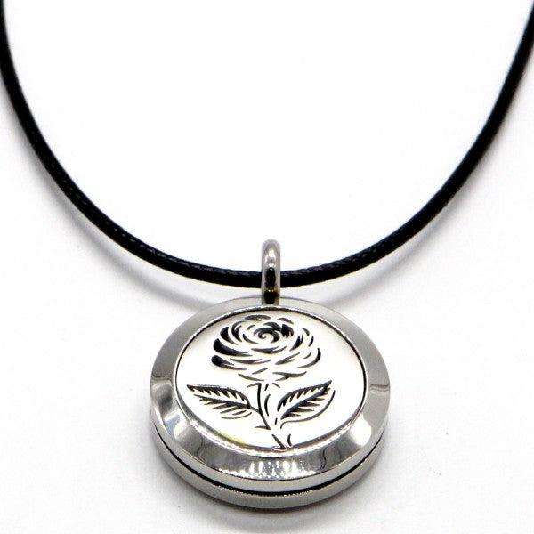 Image du produit Zen Arôme Bijoux parfumés Collier avec pendentif No.54 pour huile essentielle, parfum (Acier inoxydable, Cuir)