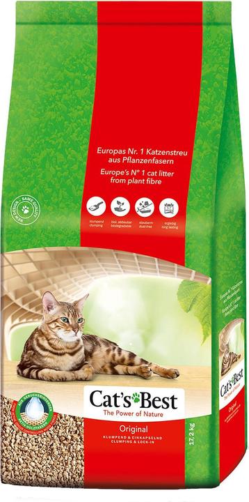 Cat's Best Litière pour chats Eco Plus (Agglomérant, Biodégradable, Absorption rapide, 17.20 kg)