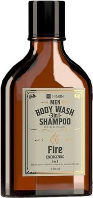 Produktbild Hiskin Hiskinmen Whisky 3-In-1 Body Wash und Shampoo für Haare und Bart Feuer 330ml (330 ml)