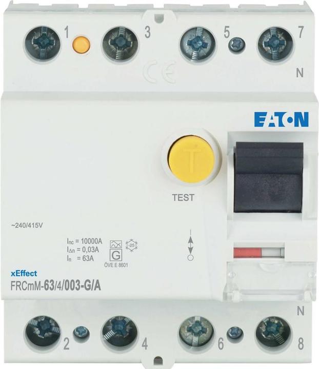 Eaton MOE FRCMM-63/4/003-G/A RCD, 63A, 4p, 30mA, type G/A