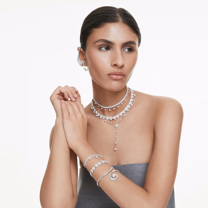 Image du produit Swarovski x Ariana Grande Armband Kristallperle Rundschliff Weiss Rhodiniert (24 cm, Métal Swarovski)