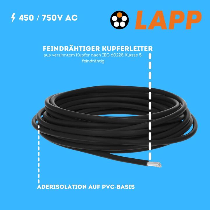 Actual product image Lapp 4160101 Stranded wire Multi-Standard SC 2.1 1 x 0.50 mm² Black 100 m (100 m)
