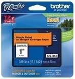 Immagine prodotto Brother TZB51 24 Nero ON Arancione (2.40 cm, Arancia, Nero)