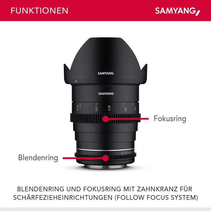 Immagine prodotto Samyang 24mm T1.5 MK2 MFT (Micro Four Thirds, Full-frame, APS-C / DX, Micro Four Thirds)