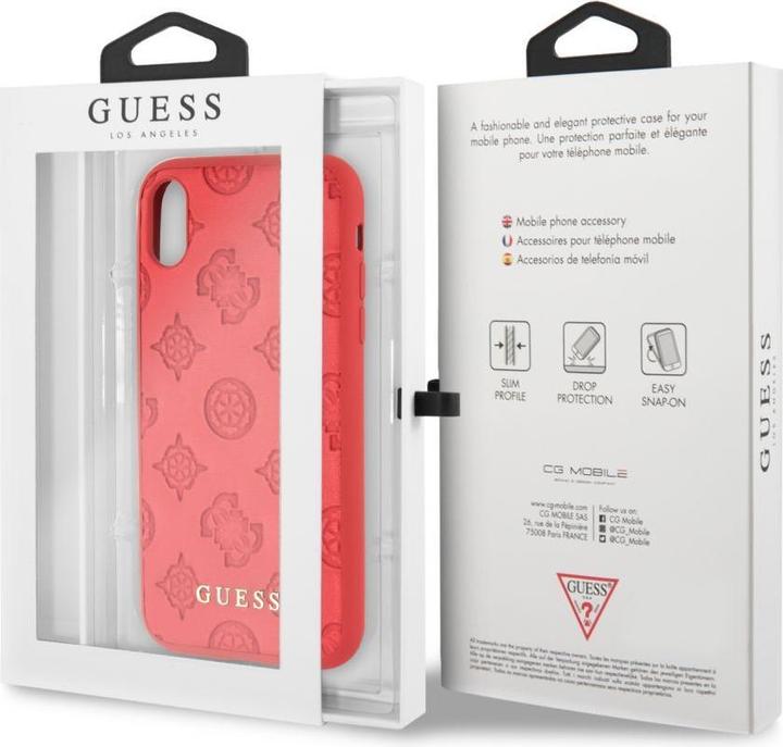 Actual product image Guess iPhone XR Debossed PU Leather Hard Case Peony (Apple iPhone XR)