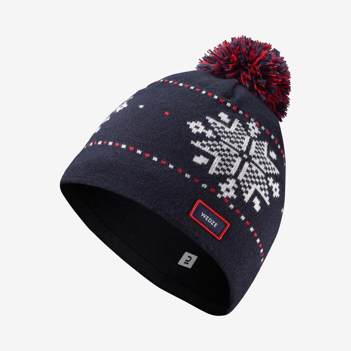 Actual product image Wedze Ski cap adults - Jacquard white/blue (M)