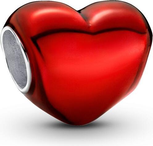 Produktbild Pandora Rotes Metallic Herz Charm (Silber 925, Emaille)