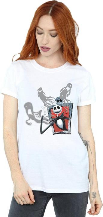 Actual product image Disney Womens/Ladies Nightmare Before Christmas Ghosts Of Jack Cotton Boyfriend T-Shirt (XL)