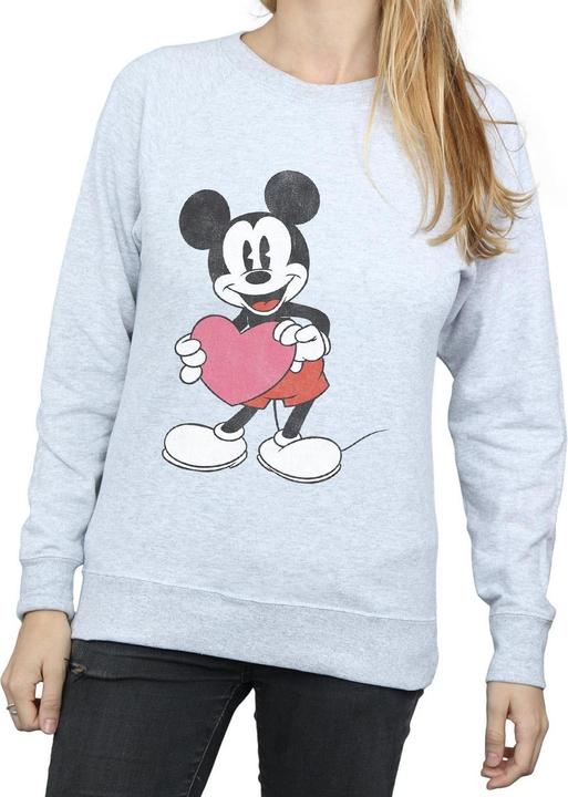 Actual product image Disney Womens/Ladies Mickey Mouse Valentine Heart Sweatshirt (L)