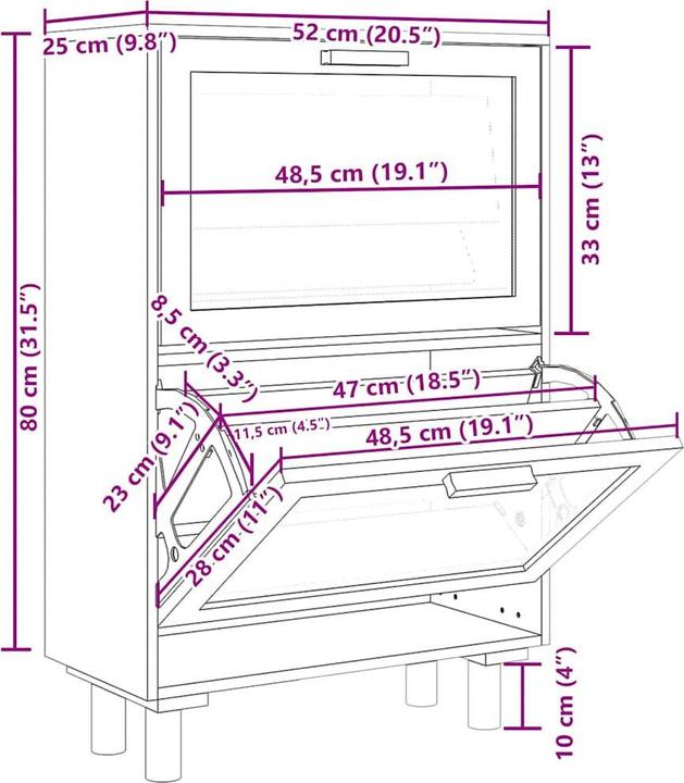 Image du produit VidaXL Melanie (52 x 25 x 80 cm)