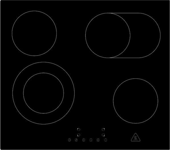 Actual product image Respekta Resp hob KM5500-28 glass ceramic bk