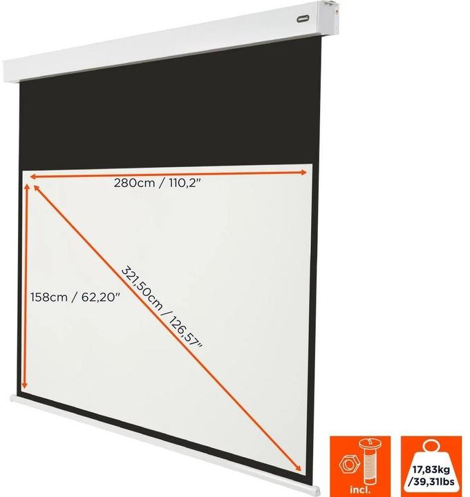 Produktbild Celexon Motorleinwand Batterie V2.0 Motor Pro Plus 280x158 cm 16:9 (78.74", 16:9)