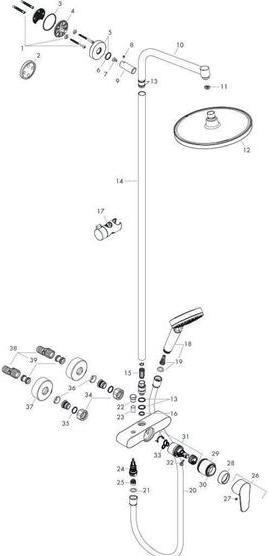 Actual product image hansgrohe Showerpipe CROMETTA S 240 1JET