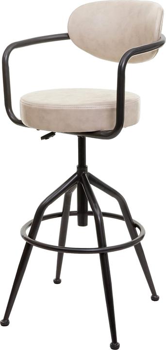 Image du produit Mendler Tabouret de bar HWC-H10f, hauteur réglable Industrial aspect daim - beige vintage