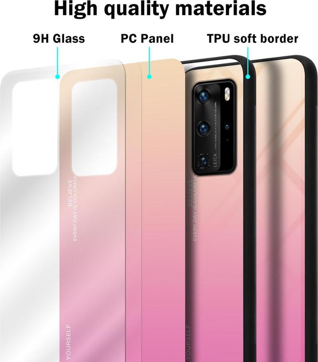 Produktbild Cadorabo TPU 2 Farben Glas Cover (Huawei P40 Pro+)