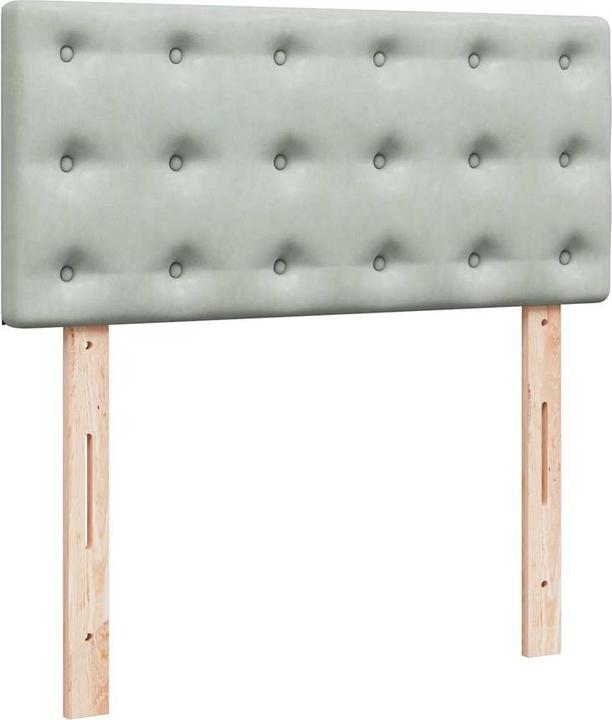 Produktbild VidaXL Ottoman-Bett mit Matratze Hellgrau 90x200 cm Samt (90 x 200 cm)
