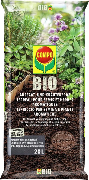 Actual product image Compo Organic sowing and herb soil (20 l, Soil without peat)