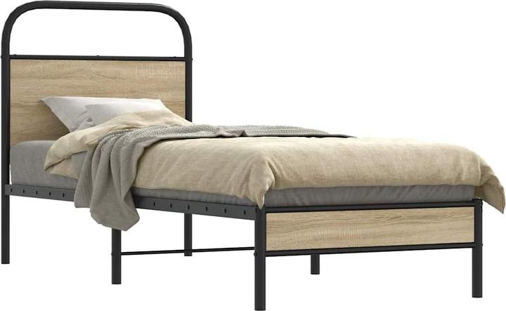 Immagine prodotto VidaXL Struttura letto senza materasso 120x190 cm in legno di quercia affumicata (120 x 190 cm)