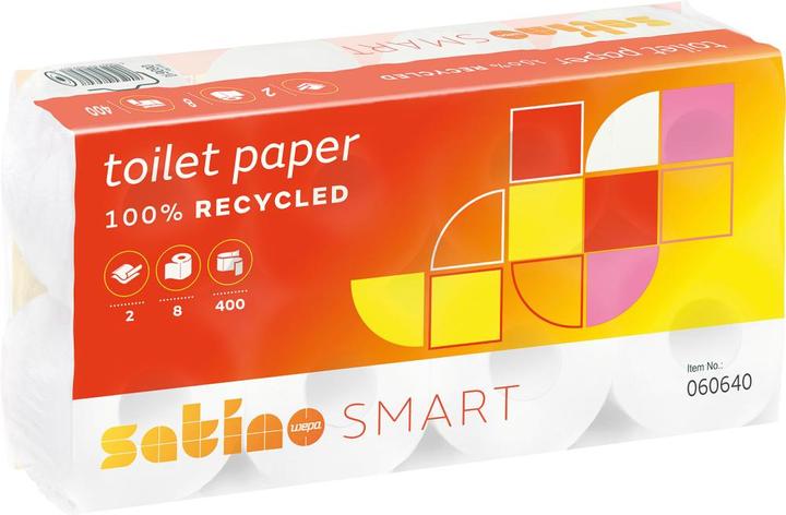 Immagine prodotto Wepa Carta igienica Satino Smart 060610, 2 veli, confezione da 8 x 8 rotoli (64 x)