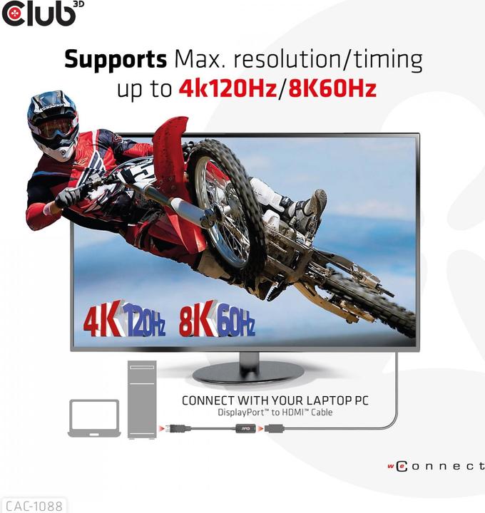 Produktbild Club 3D DisplayPort zu (HDMI, 4.90 cm)