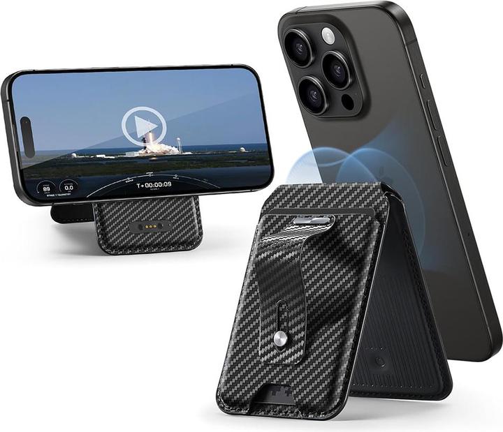Image du produit ESR - Desk Holder HaloLock Findmy Wallet - Artificial Leather Wallet Stand - Carbon Fiber
