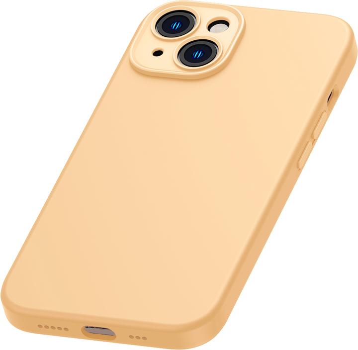 Produktbild Baseus Liquid Silica Gel Case for iPhone 14 Plus (sunglow)+ tempered glass + cleaning kit (Apple iPhone 14 Plus)